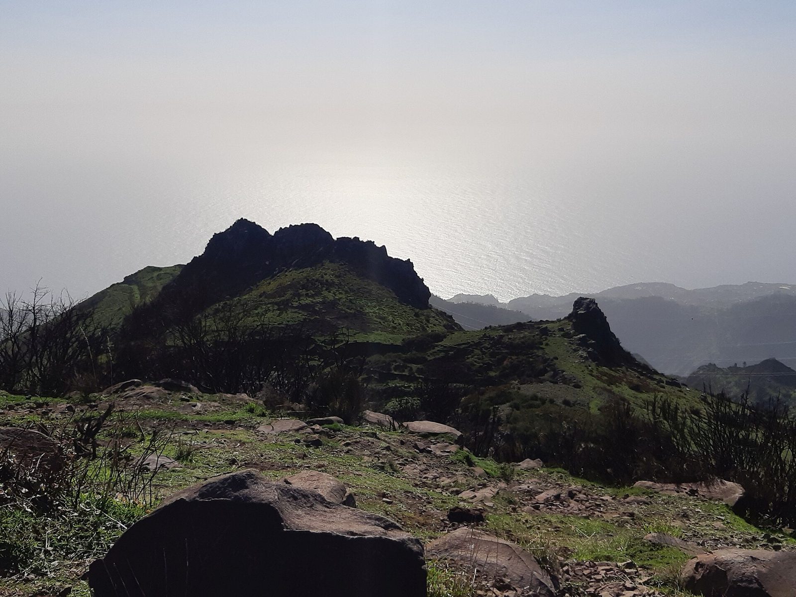 View of Madeira's central mountains from the Bica da Cana viewpoint